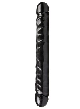 Jr. Veined Double Header Dildo - Zwart