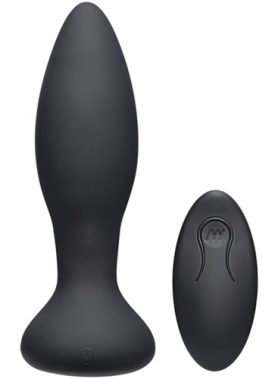 Rimmer Experienced Vibrerende en Roterende Buttplug - Zwart