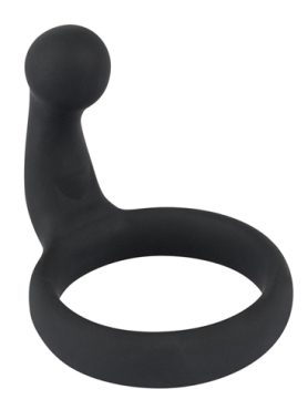 Black Velvets Cockring Met Stimulator - Zwart