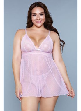 Hailey Babydoll - Plus Size - Lavendel