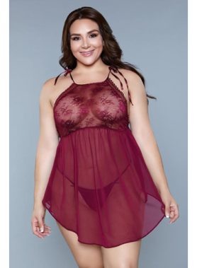 Alana Nachtjurkje - Plus Size - Rood