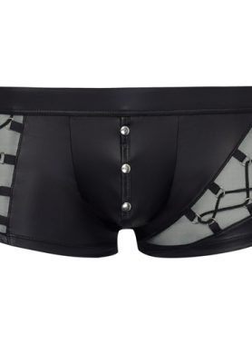 Wetlook Boxer Met Netstof En Rijgdetail