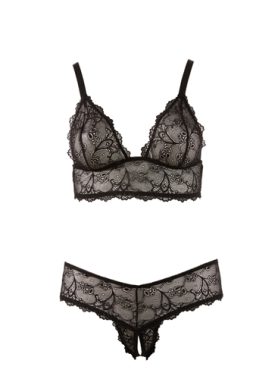 Bra and crotchless G-string