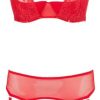 3 delige BH-Set Met Kwart Cups - Rood