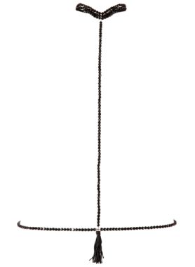 Halsband met ketting - Zwart