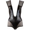 Wetlook Body Met Netstof - Zwart - Afbeelding 2