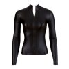 Wetlook Shirt Met Lange Mouwen En Rits