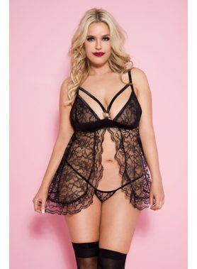Plus Size Kanten Babydoll