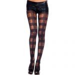 Panty Met Blokjesdesign - Zwart
