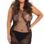 Netstof Jurkje Fantasy Plus Size - Zwart