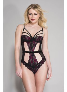 Doorzichtige Body Met Roze Bloemen