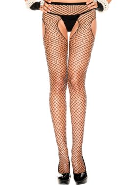 Netpanty Met Open Kruis En Openingen - Zwart