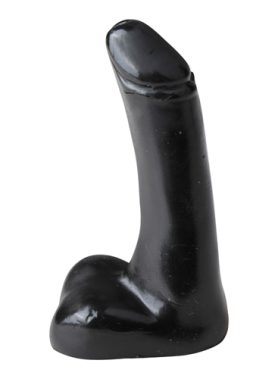 All Black Realistische Dildo Met Balzak - 7 cm