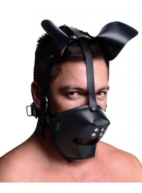 Puppy Play Masker Met Ballgag - Zwart