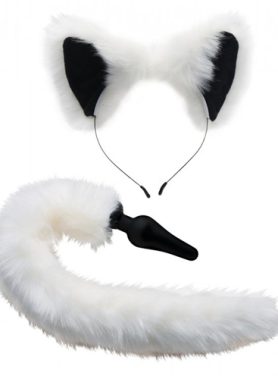 White Fox Buttplug & Haarband Set