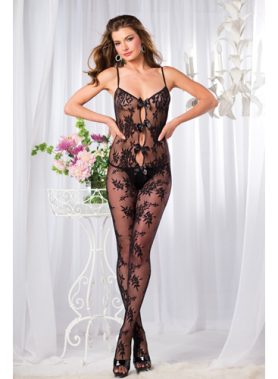 Catsuit Met Rozenprint En Strikjes