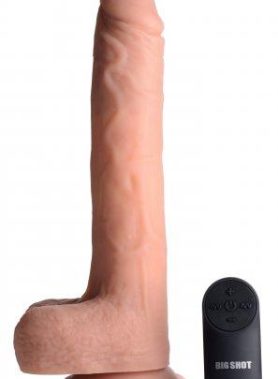 Vibrerende & Stotende Realistische XL Dildo met Zuignap en Ballen -16.5 cm
