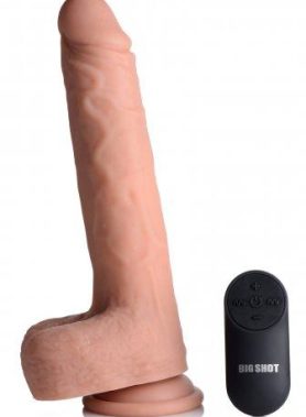 Vibrerende & Stotende Realistische XL Dildo Met Balzak - 17.8 cm