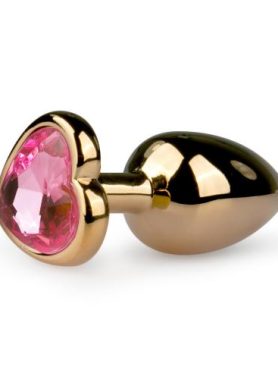 Metalen buttplug met roze hartje