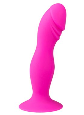 Roze siliconen dildo met zuignap