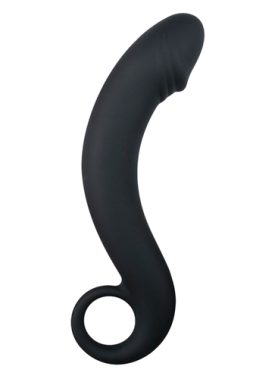 Zwarte siliconen prostaat dildo