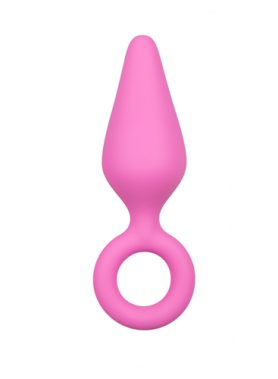 Roze Buttplug Met Trekring - Medium