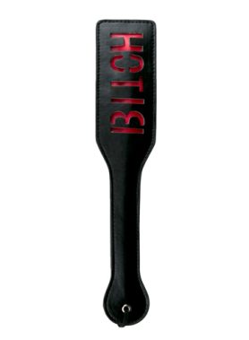 Zwarte Leren Paddle - Bitch