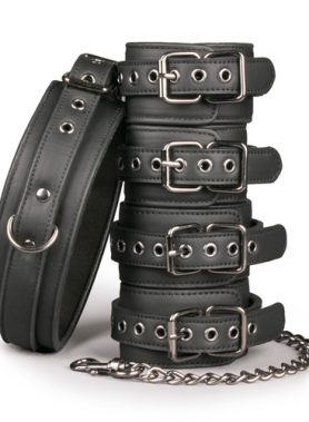 Fetish set met halsband, enkelboeien en handboeien