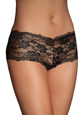 Naughty Knicker Kanten Hipster - Zwart