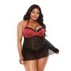Sophia Halternek Babydoll - Zwart/Rood - Afbeelding 2
